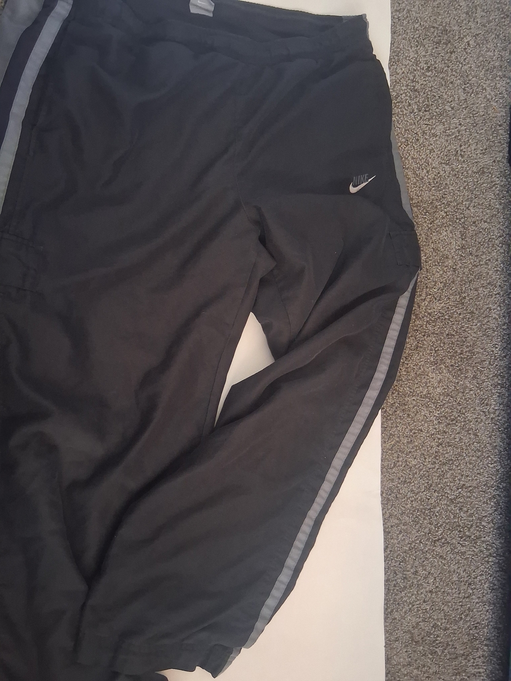 Nike Men's Vintage Black Track Pants with Reflective Stripe